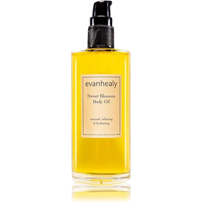 evanhealy Sweet Blossom Body Oil | Organic Jojoba, Sesame, & Sunflower Oil Blend | Body Moisturizer, Massage Oil, Facial Cleanser & Scalp Cleansing